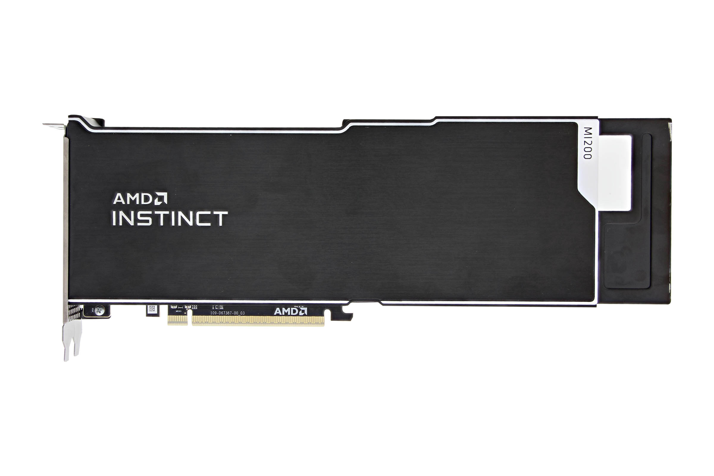 AMD Instinct MI210 64 GB HBM2e PCIe accelerator – side product view